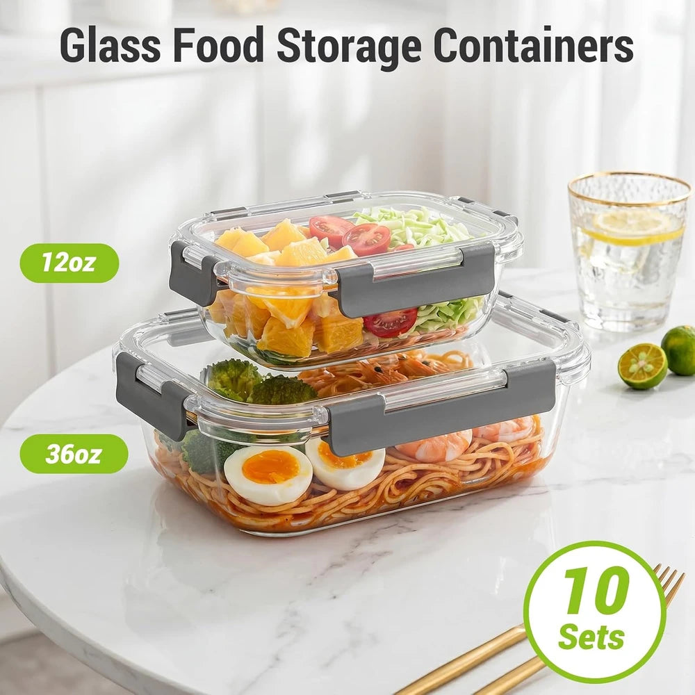 Dealusy Airtight Glass Meal Prep Containers