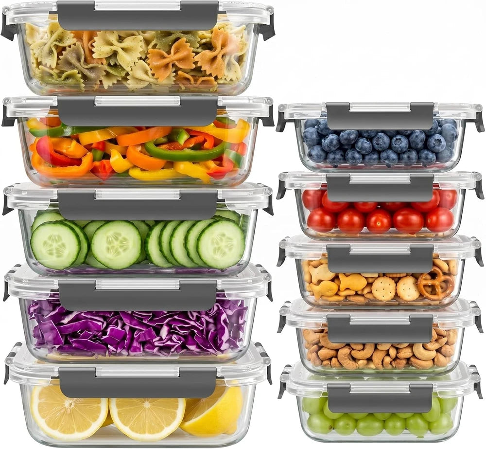 Dealusy Airtight Glass Meal Prep Containers