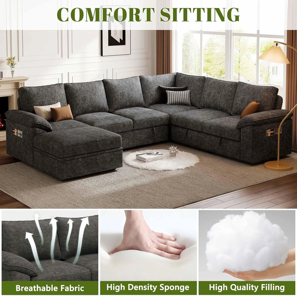 U-Shaped Modular Sleeper Sectional