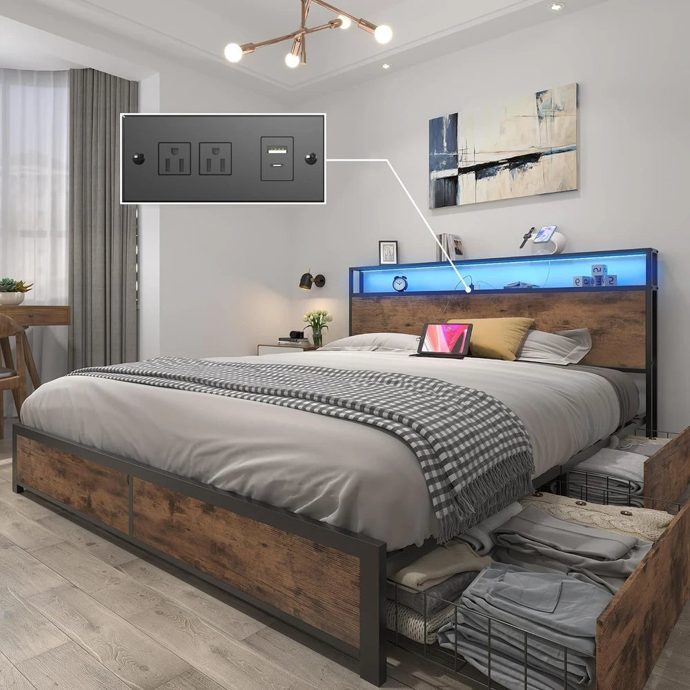Lifezone Metal Queen Bed Frame