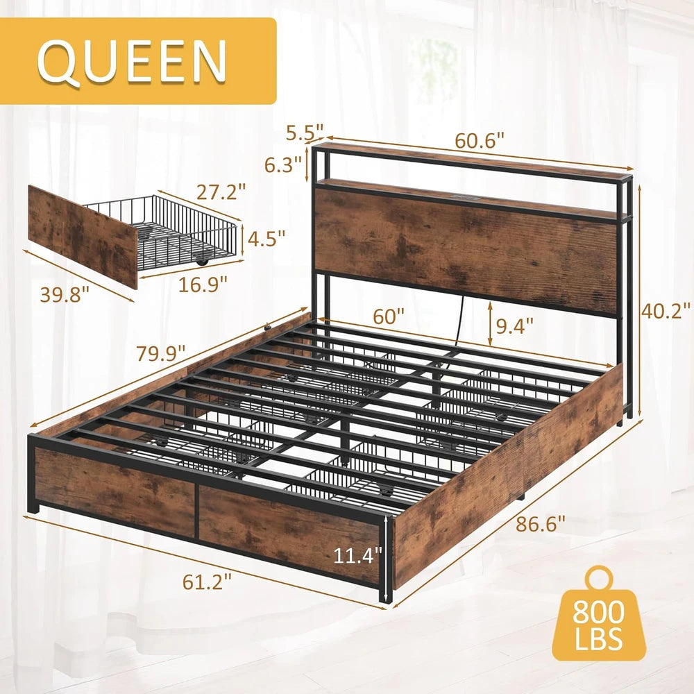 Lifezone Metal Queen Bed Frame
