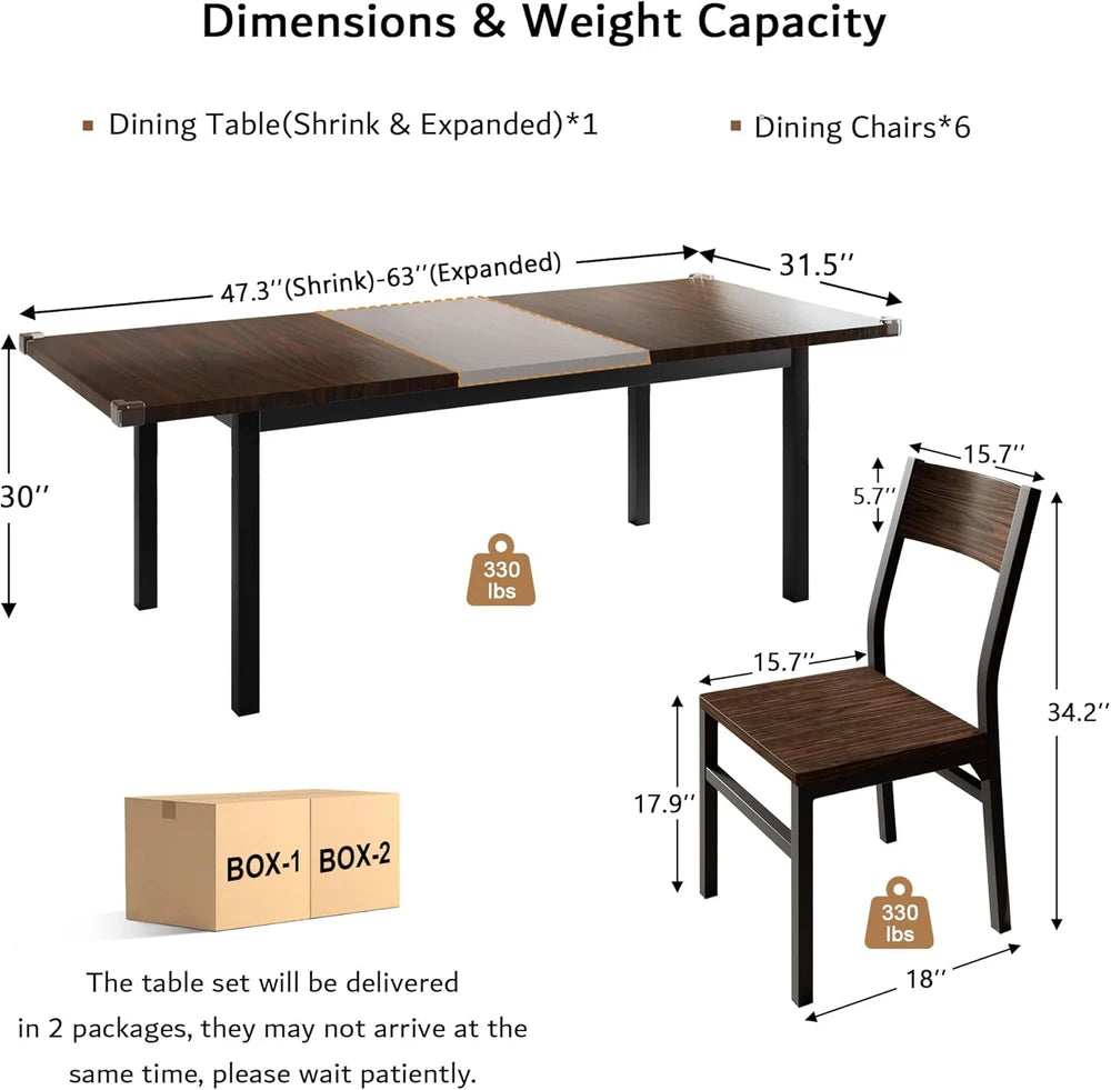 iPormis Extendable Dining Table Set