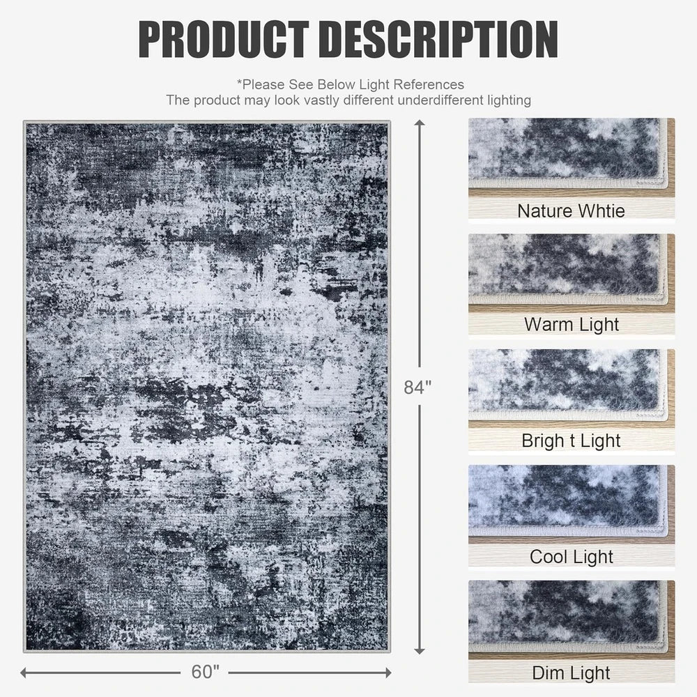 Modern Abstract Washable Area Rug
