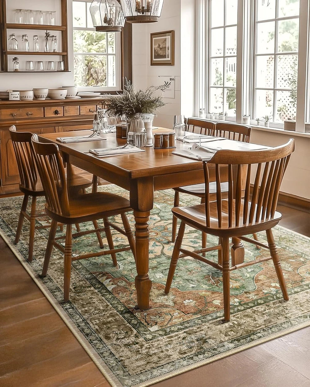 RELEANY Vintage Floral Area Rug