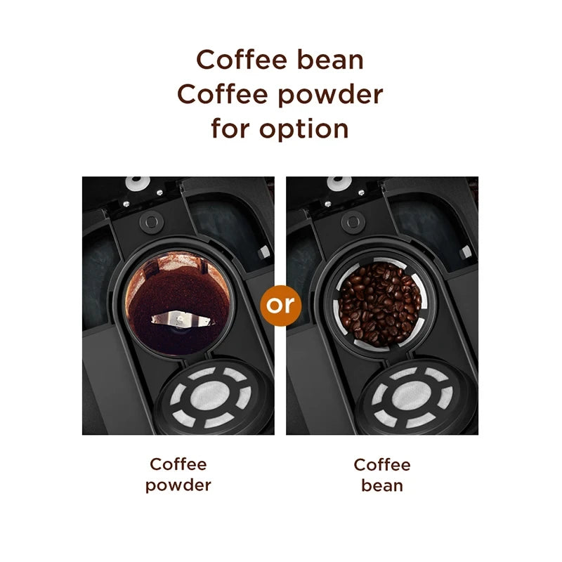 Automatic Drip Coffee Maker with Built-in Grinder