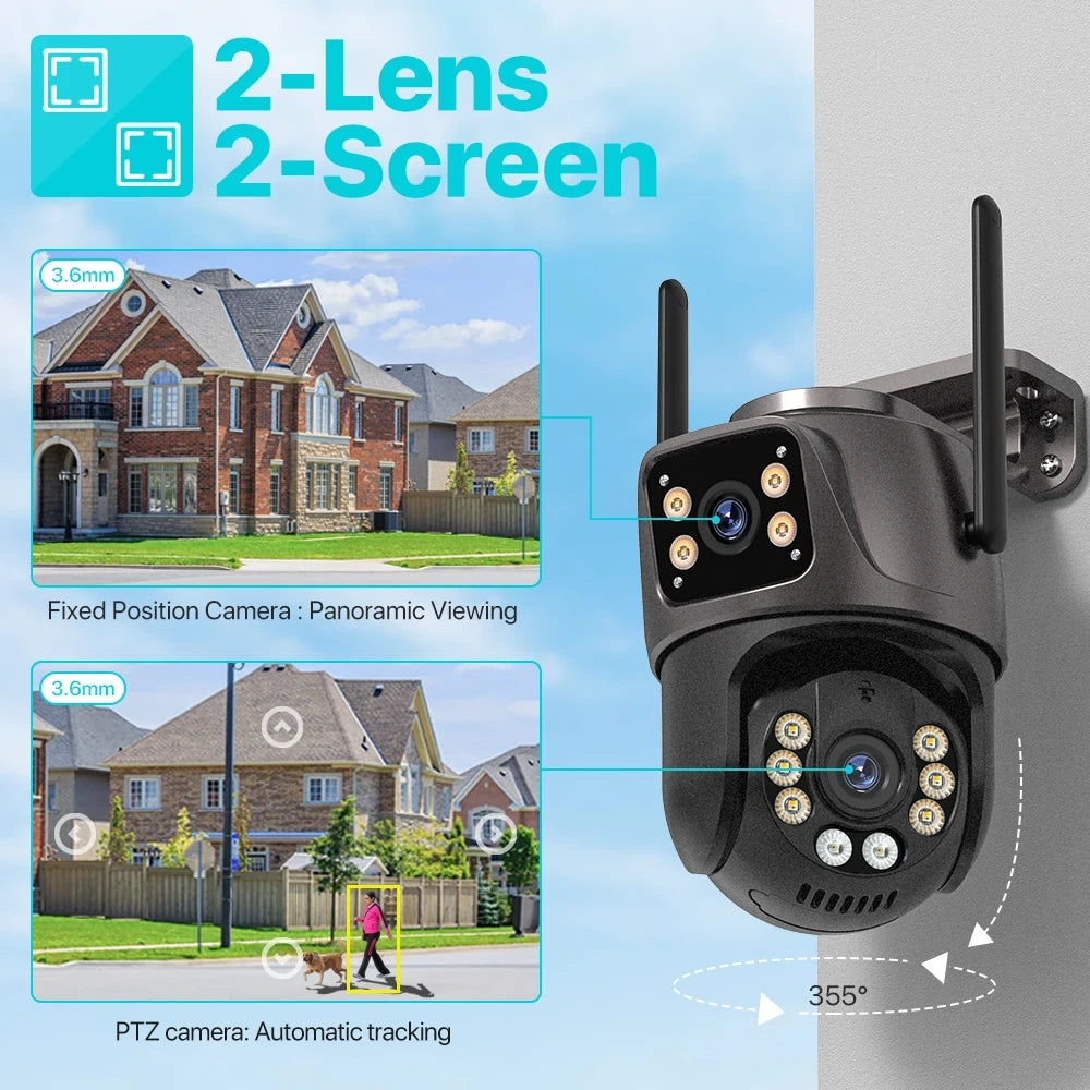Dual Lens Outdoor Security Camera