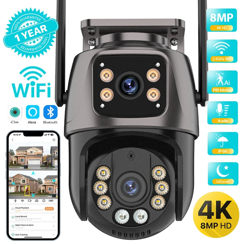 Dual Lens Outdoor Security Camera