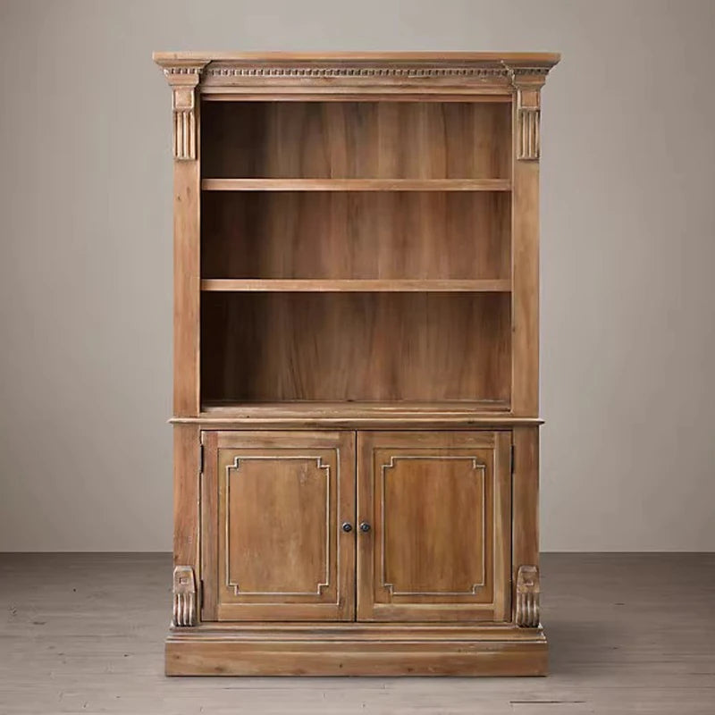 RH American Solid Wood Dining Side Cabinet Living Room Oak Open Display Cabinet Retro Old Locker Storage Cabinet Customization