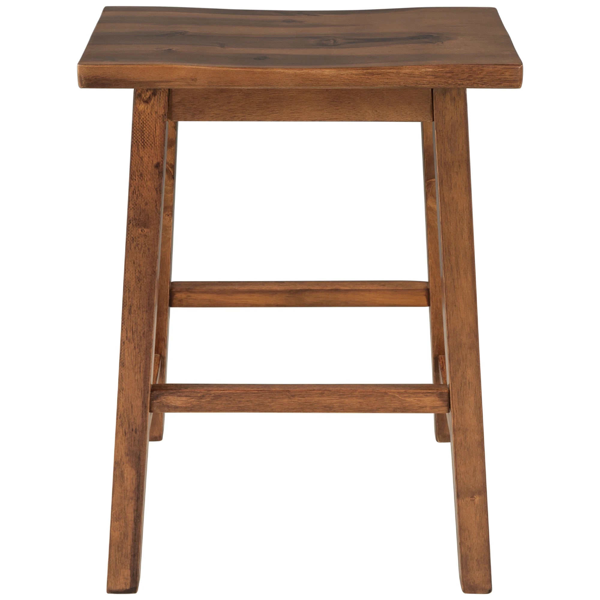 Solid Wood Rustic 3-piece 45" Stationary Kitchen Island Set with 2 Seats, Wood Butcher Block Dining Table Set