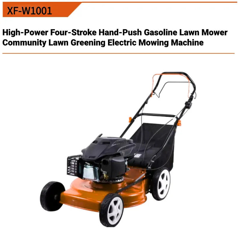High-Power 4-Stroke Industrial & DIY Grade Hand-Push Gasoline Lawn Mower 4000W 72cc 100L Grass Box CE