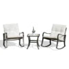 US STOCK Modern Style 2 Person Patio Rocking Seating Group with Cushions Comfortable Outdoor Sectional Sofa Furniture