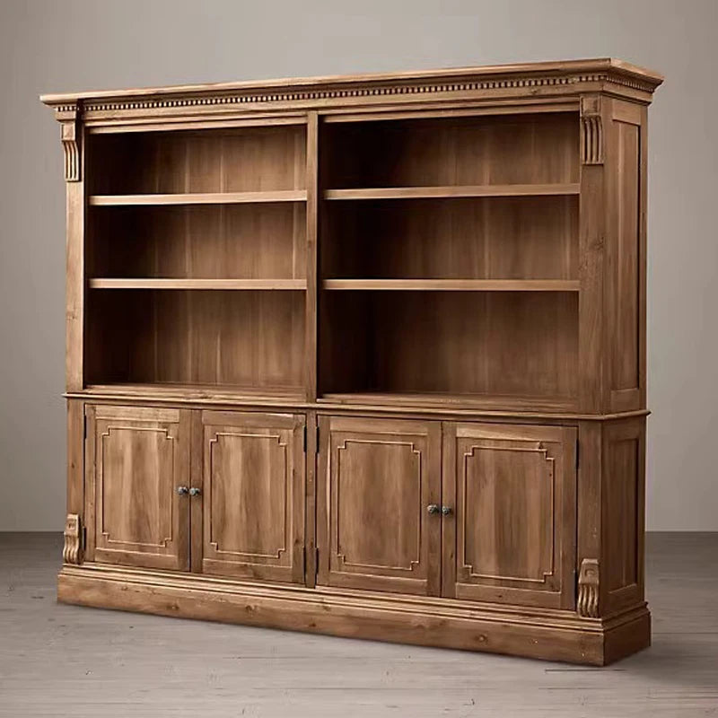 RH American Solid Wood Dining Side Cabinet Living Room Oak Open Display Cabinet Retro Old Locker Storage Cabinet Customization