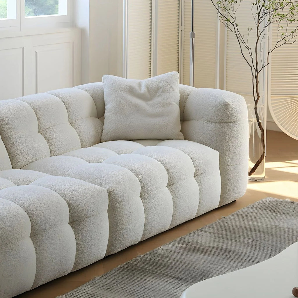 Modern Square Scandinavian Sofa Chaise Wooden Legs Sectional Modular Design for School Park Use Stylish for Tufted Living Room