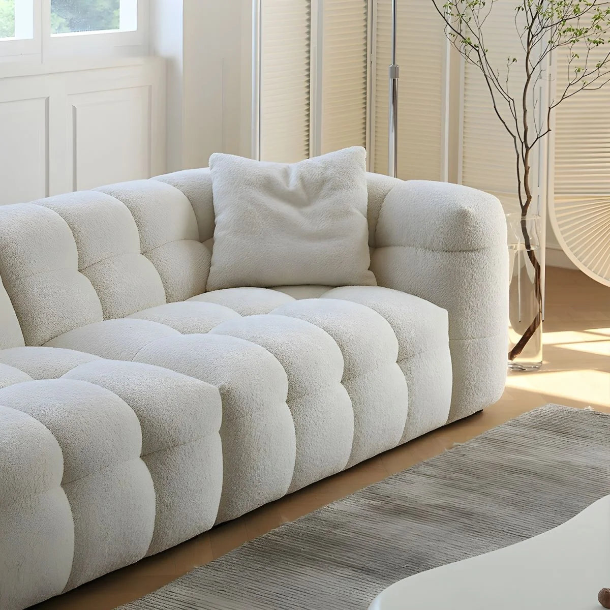 Modern Square Scandinavian Sofa Chaise Wooden Legs Sectional Modular Design for School Park Use Stylish for Tufted Living Room