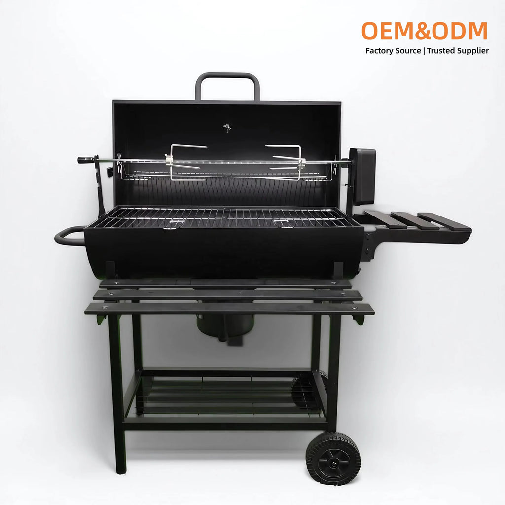 Best Price Black Charcoal BBQ Grill with Lid and Rotisserie for Garden Picnics Manufacturer Factory Wholesale Custom OEM