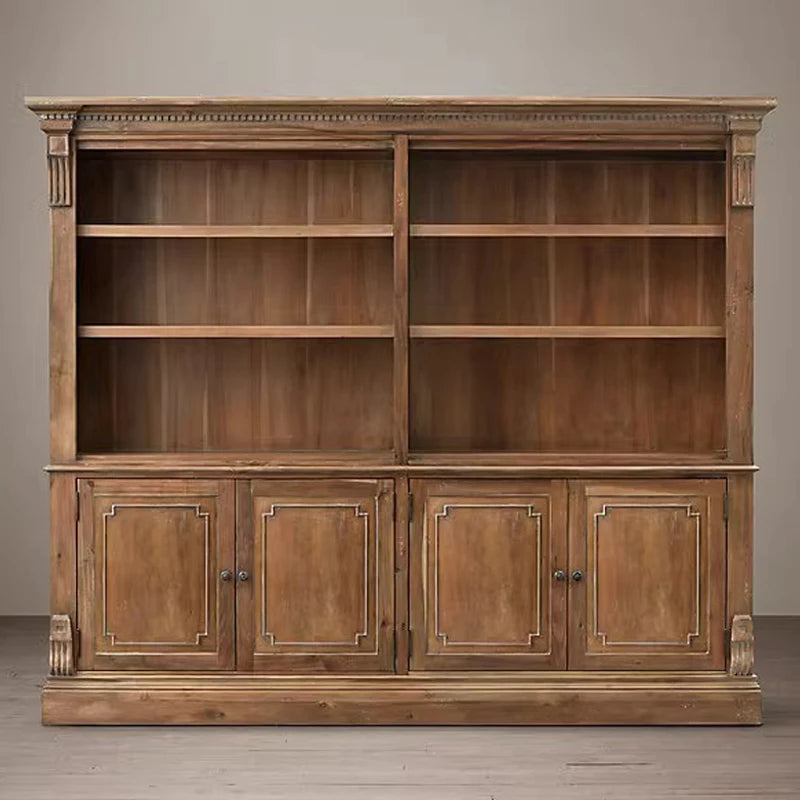 RH American Solid Wood Dining Side Cabinet Living Room Oak Open Display Cabinet Retro Old Locker Storage Cabinet Customization