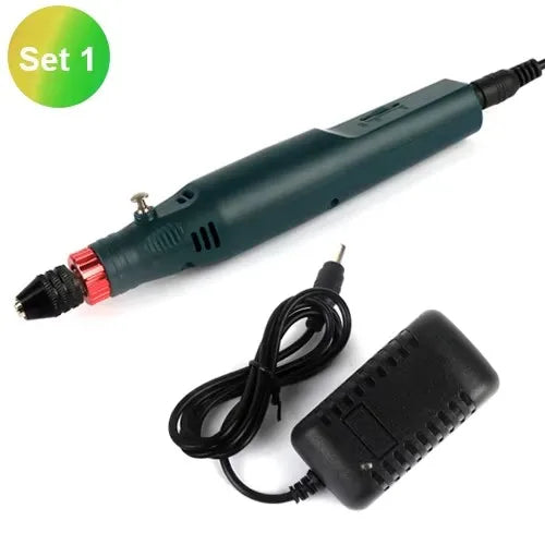12V 24W Mini Electric Drill Engraver Pen Grinder Grinding Accessories Set Hand-held Drilling Machine Stepless Speed Engraver