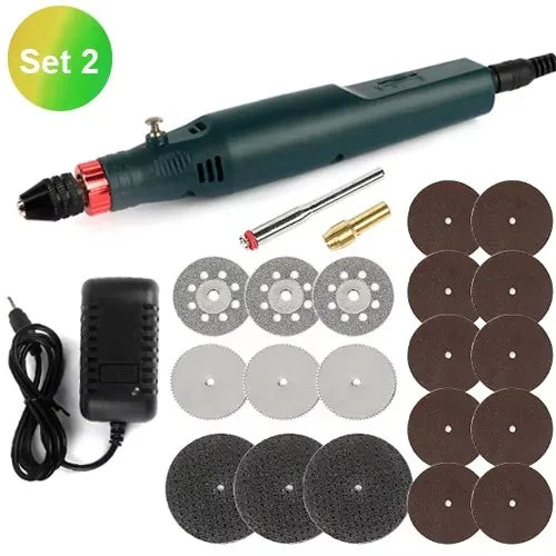 12V 24W Mini Electric Drill Engraver Pen Grinder Grinding Accessories Set Hand-held Drilling Machine Stepless Speed Engraver