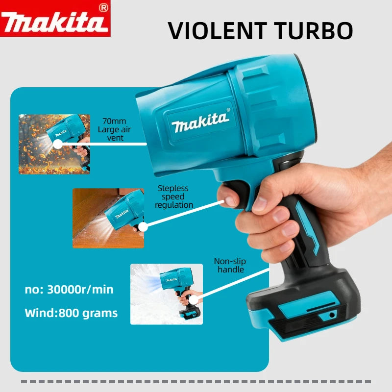 Makita 30000RPM Violent Blower Turbo Jet Fan 18V Electric Air Duster Wind Speed Turbo   Car Cleanin Tool